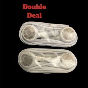 2 Pairs) Brand New!!!Headset Earphones w/ Remote Mic for Apple iPhone & iPod